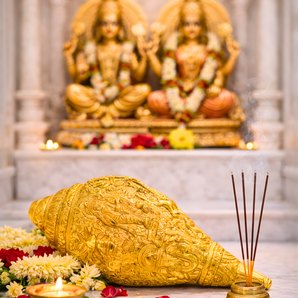 Shankh Vaibhav Divine Brass Conch Sculpture