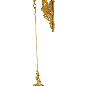 Bronze Hanging Diya with Brass Parrot Bracket - 34 Inch Timeless Glow