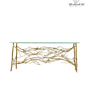 Handcrafted Brass Branch Console Table