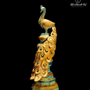 Brass Peacock Showpiece: Exquisite Elegance - 20 Inch