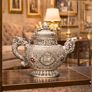 Rajwada Filigree Decorative Brass Teapot Masterpiece