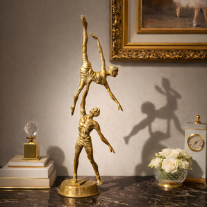 Eternal Rhythm Monumental Brass Couple Dance Sculpture Artistic Statement