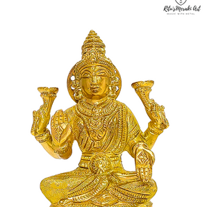 Brass Sitting Laxmi Idol - Divine Abundance