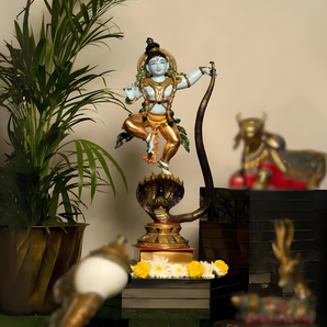 Kaliya Mardan Krishna | Divine Dance Over Serpent Brass Masterpiece