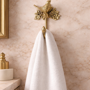 Songbird Grove Brass Wall Hook | Nature-Inspired Designer Towel Holder