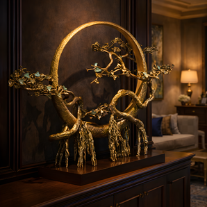 Celestial Grove – Monumental Brass Bonsai Sculpture
