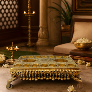 Heritage Pallanguzhi South Indian Brass Game Console