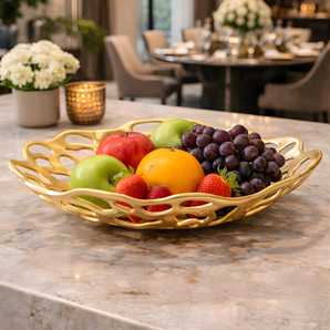 Aureum Form Contemporary Brass Fruit Bowl