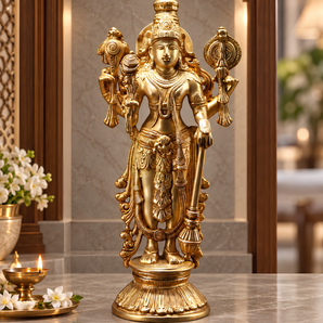 Shrinivas Divine Guardian Brass Vishnu Statue