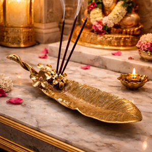 Temple Flora Sculptural Brass Curio Accent