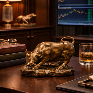 Premium Brass Bull Figurine Decorative Showpiece