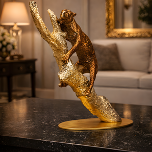 Climbing Tiger Solid Brass Sculpture Wildlife Statement Luxury Interiors