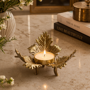 Aurum Forge Sculpted Heritage Brass Candle Holder