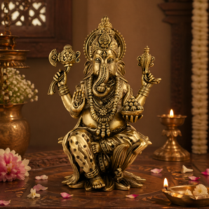 Maha Vinayaka Grand Auspicious Brass Ganesha Idol