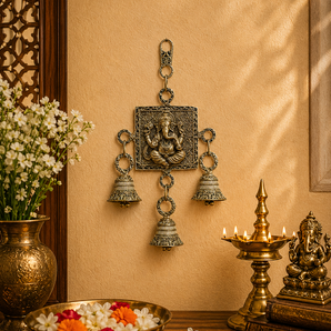 Ganesha Ghanti Auspicious Brass Wall Hanging Bell