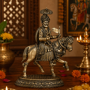 Ramdev Pir Folk Deity Blessing Brass Idol