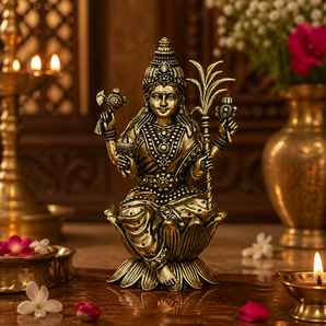 Rajarajeshwari Lalita Devi Shakti Grace Brass Idol