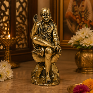 Sai Baba Abhaya Hasta Blessing Brass Idol