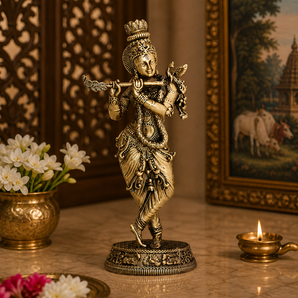 Murli Manohar Krishna Standing Brass Idol