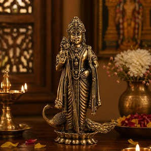 Vel Murugan Divine Warrior Brass Idol