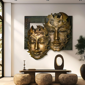 Couple Face Wall Hanging Sculpture – Indian Heritage Art
