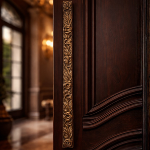 Vasanta Pushpa Grand Floral Brass Door Handle