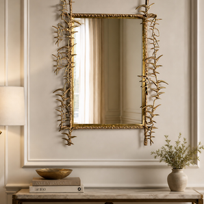 Heliora Botanical Sculptural Brass Mirror