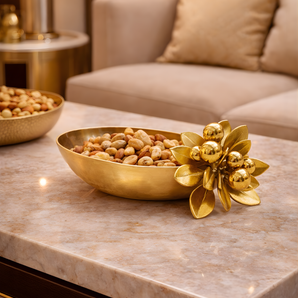 Aurelia Patina Sculptural Brass Nut Bowl