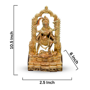 10.5 inch Silver-Plated Brass Kali Mata Statue
