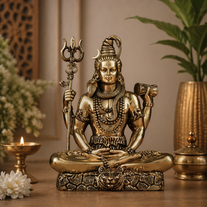 Mahadev Aura Meditative Brass Shiva Idol