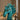 Turquoise Blue Horse Head Sculpture with Golden Accents – 22 Inches