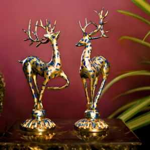 Heritage Brass Reindeer Figurines Timeless Table Decor